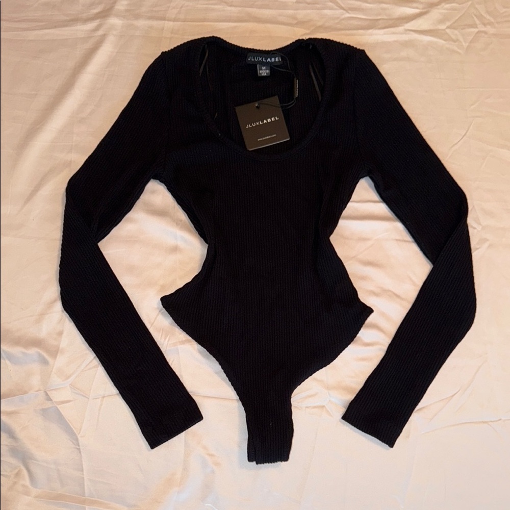 JLUXLABEL Black Long Sleeve Bodysuit